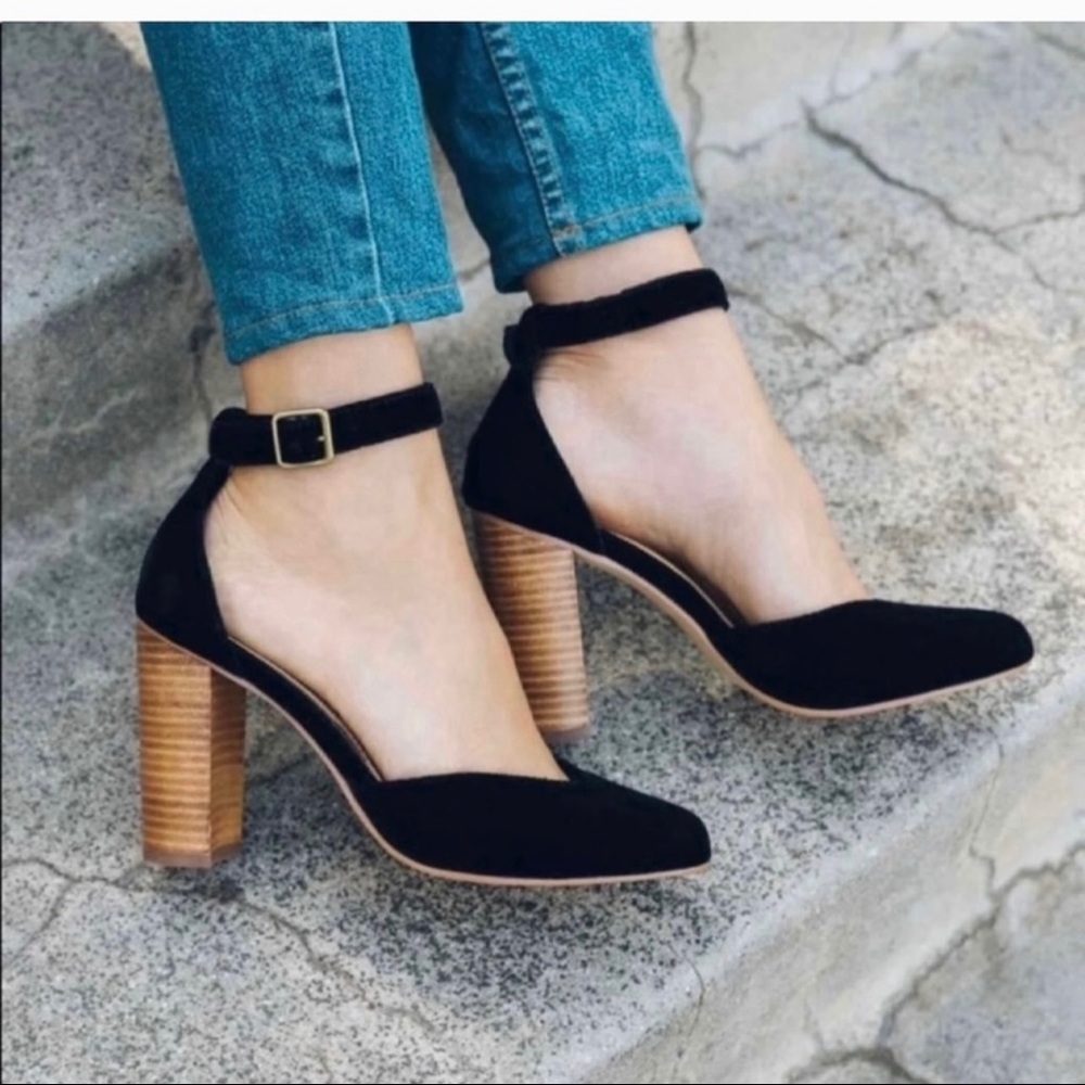 Elegant Black Ankle Strap Heels